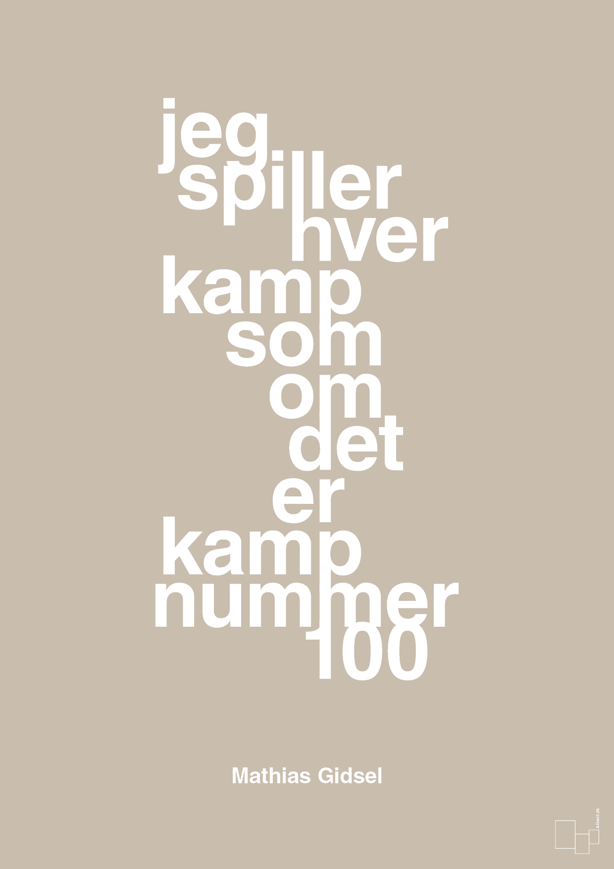 plakat: jeg spiller hver kamp som om det er kamp nummer 100 - creamy mushroom-Håndbold-A1two3