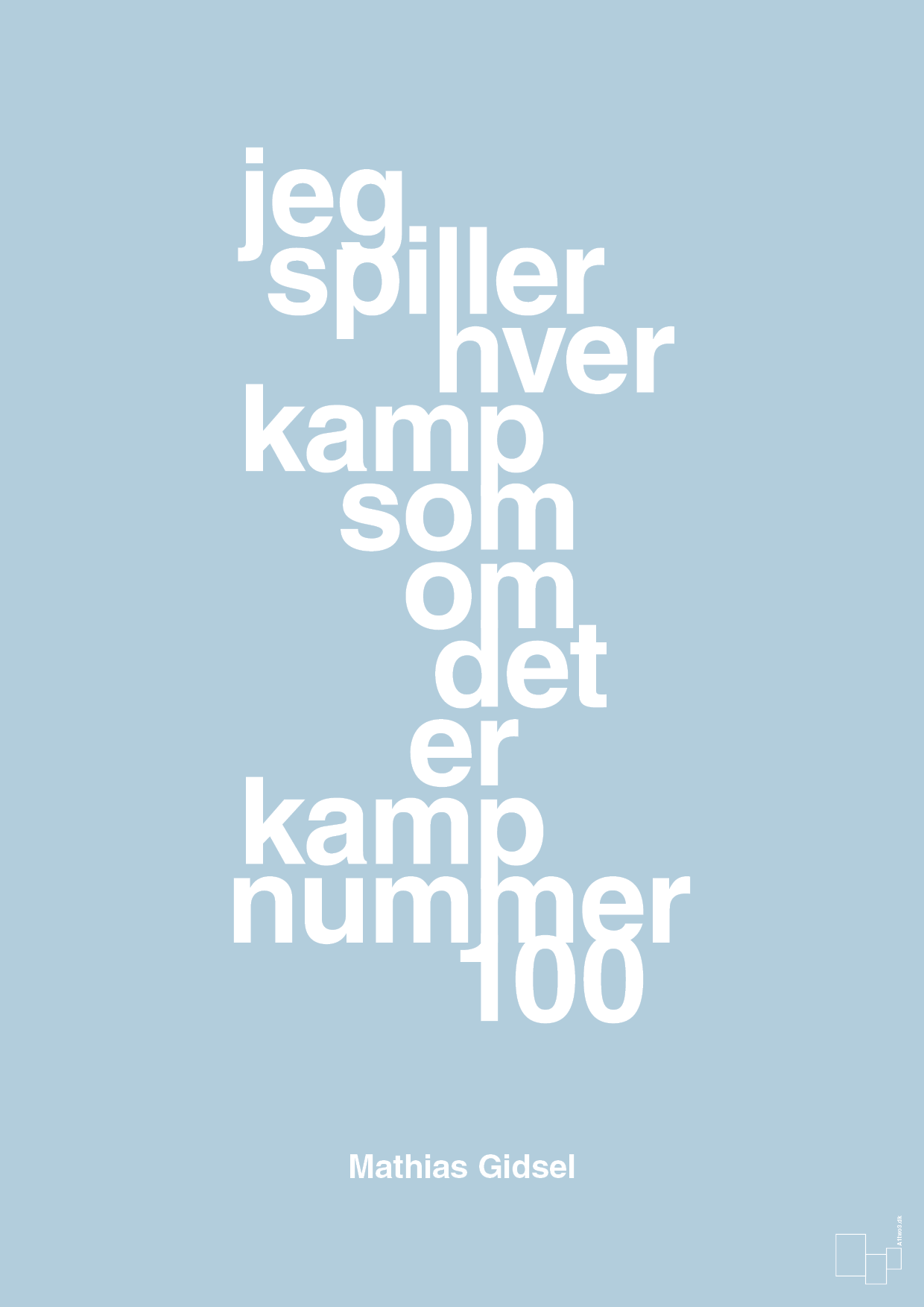 plakat: jeg spiller hver kamp som om det er kamp nummer 100 - heavenly blue-Håndbold-A1two3