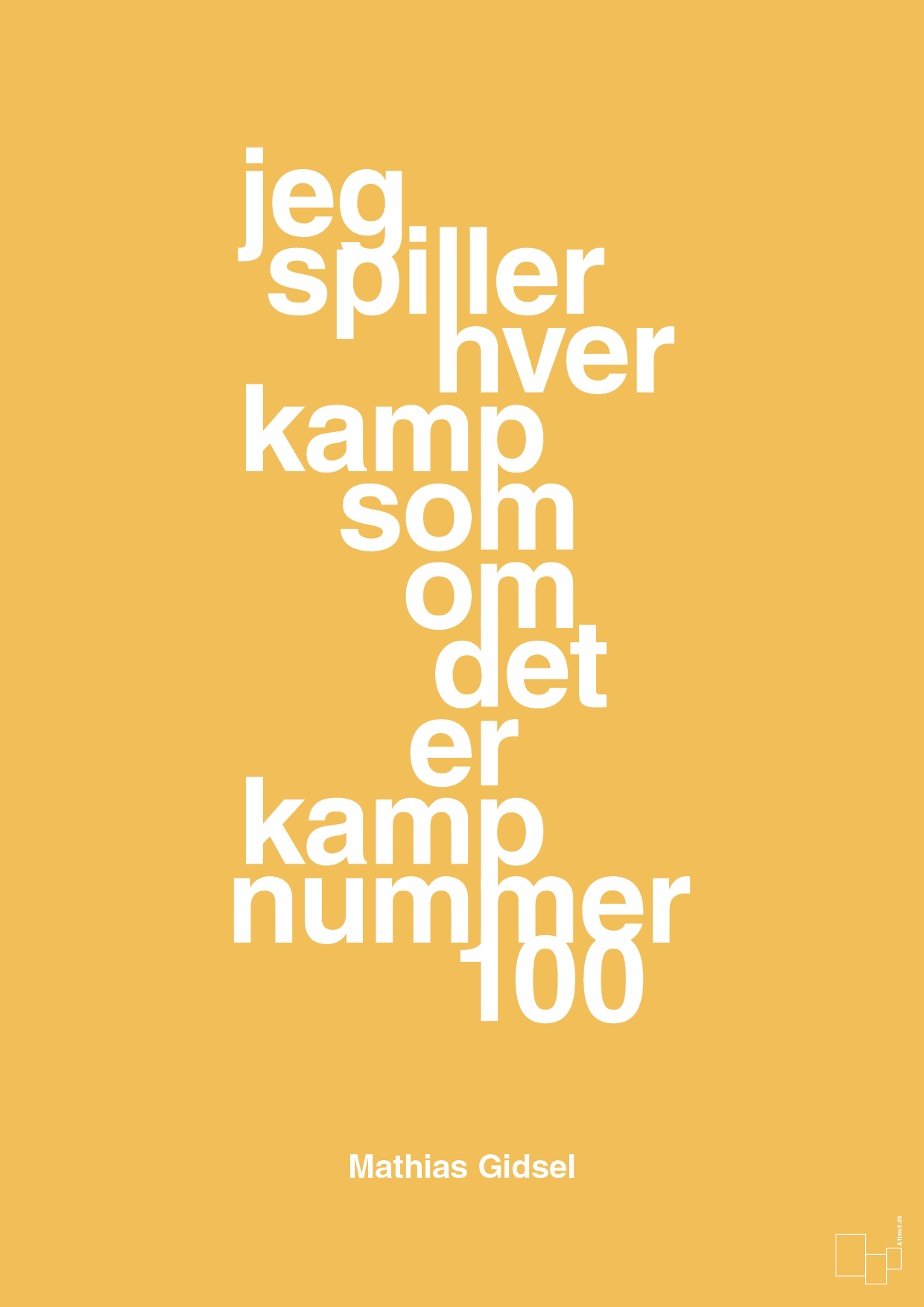 plakat: jeg spiller hver kamp som om det er kamp nummer 100 - honeycomb-Håndbold-A1two3