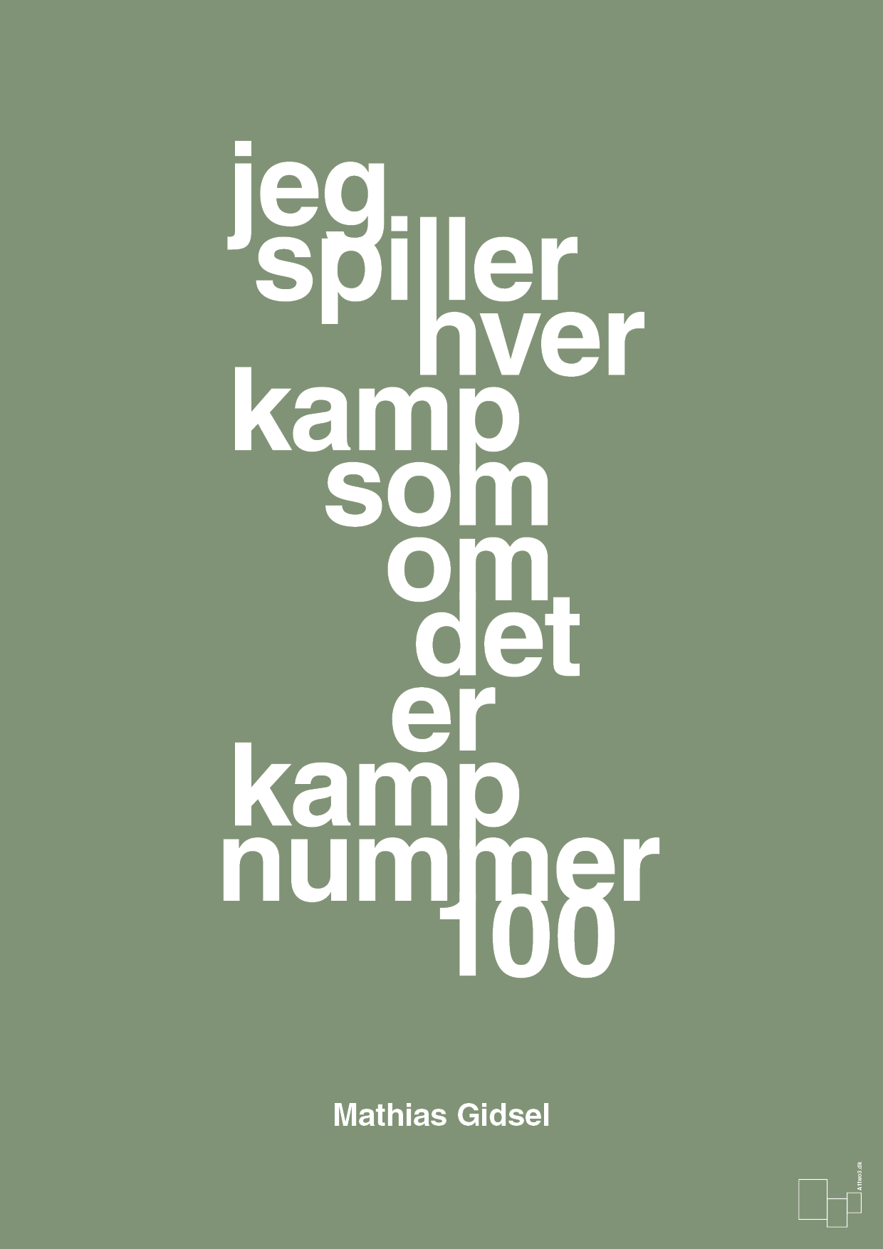 plakat: jeg spiller hver kamp som om det er kamp nummer 100 - jade-Håndbold-A1two3