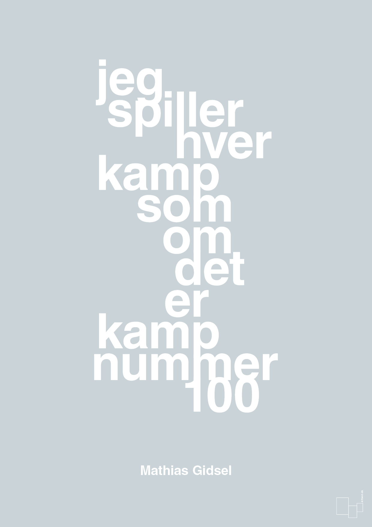 plakat: jeg spiller hver kamp som om det er kamp nummer 100 - light drizzle-Håndbold-A1two3