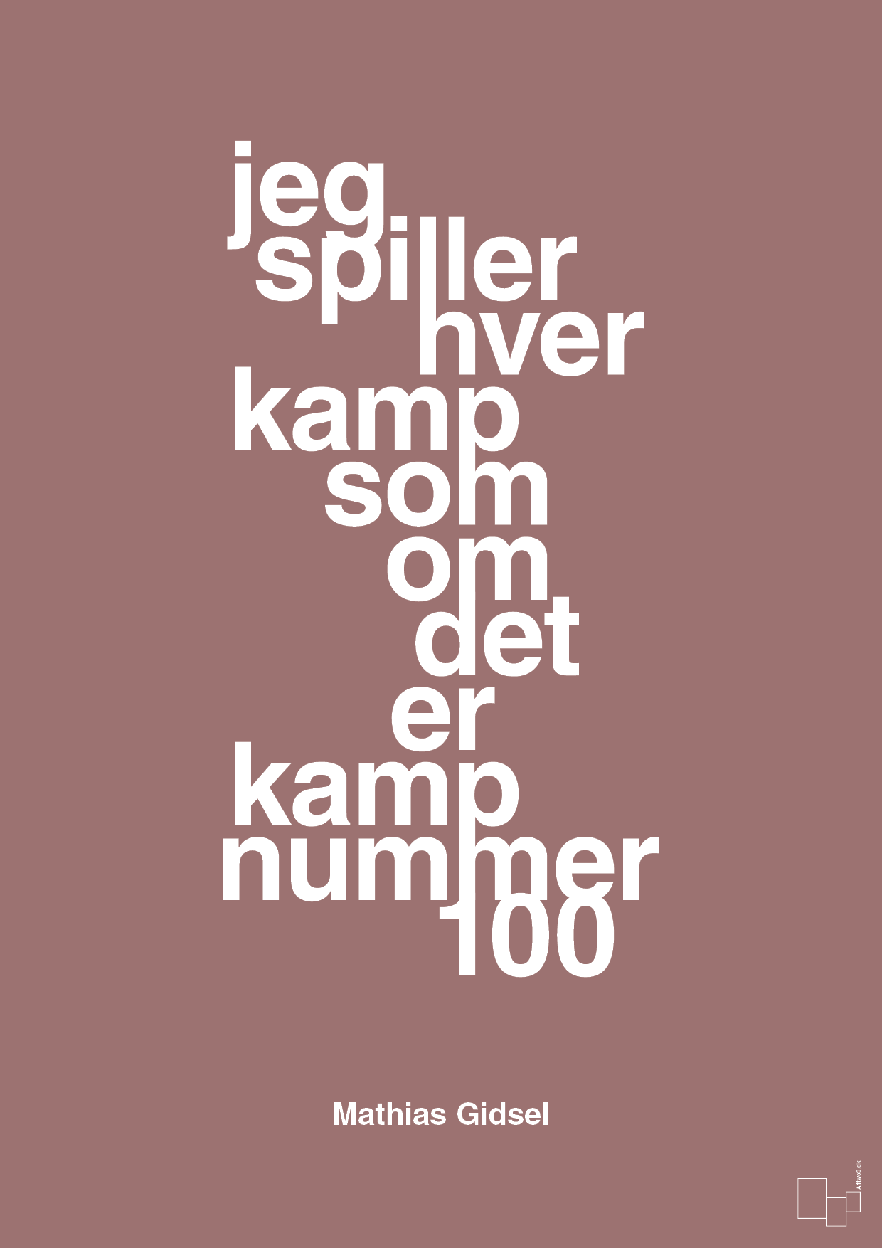 plakat: jeg spiller hver kamp som om det er kamp nummer 100 - plum-Håndbold-A1two3