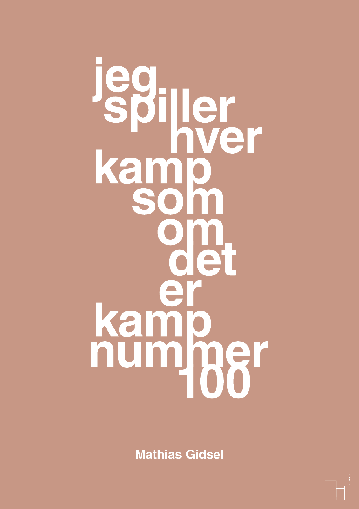plakat: jeg spiller hver kamp som om det er kamp nummer 100 - powder-Håndbold-A1two3
