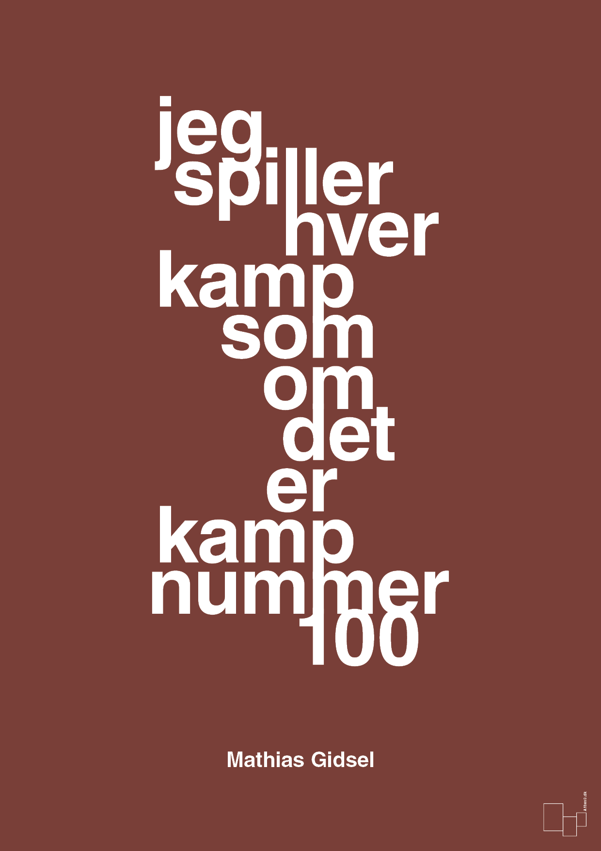 plakat: jeg spiller hver kamp som om det er kamp nummer 100 - red pepper-Håndbold-A1two3