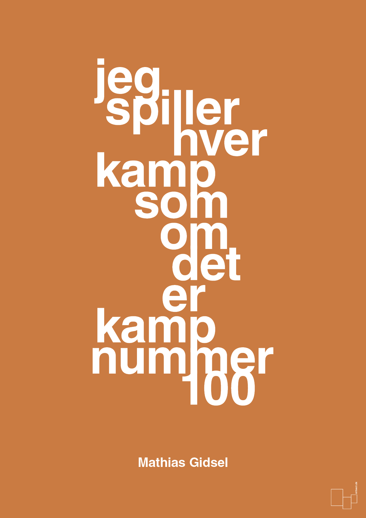 plakat: jeg spiller hver kamp som om det er kamp nummer 100 - rumba orange-Håndbold-A1two3