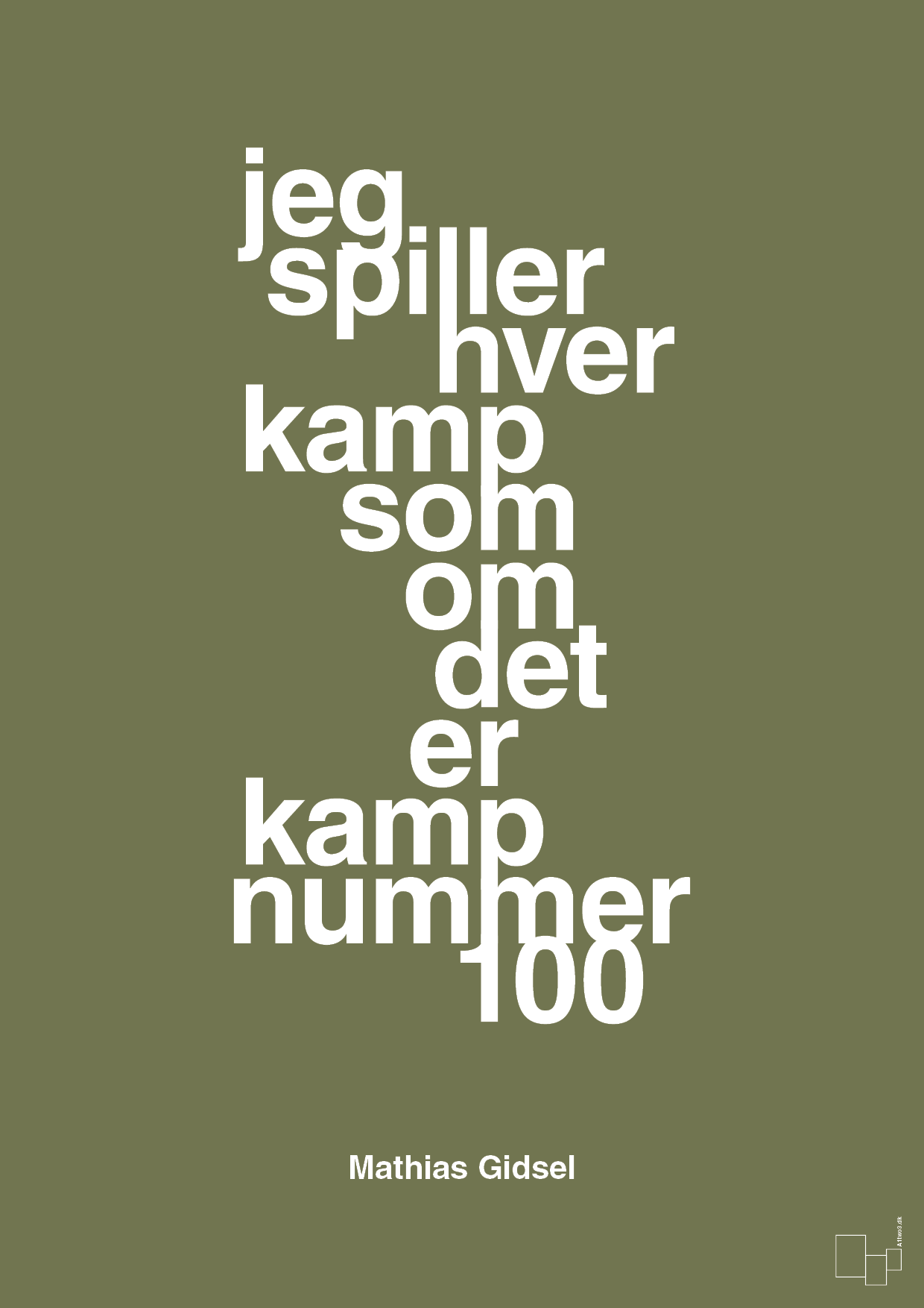 plakat: jeg spiller hver kamp som om det er kamp nummer 100 - secret meadow-Håndbold-A1two3