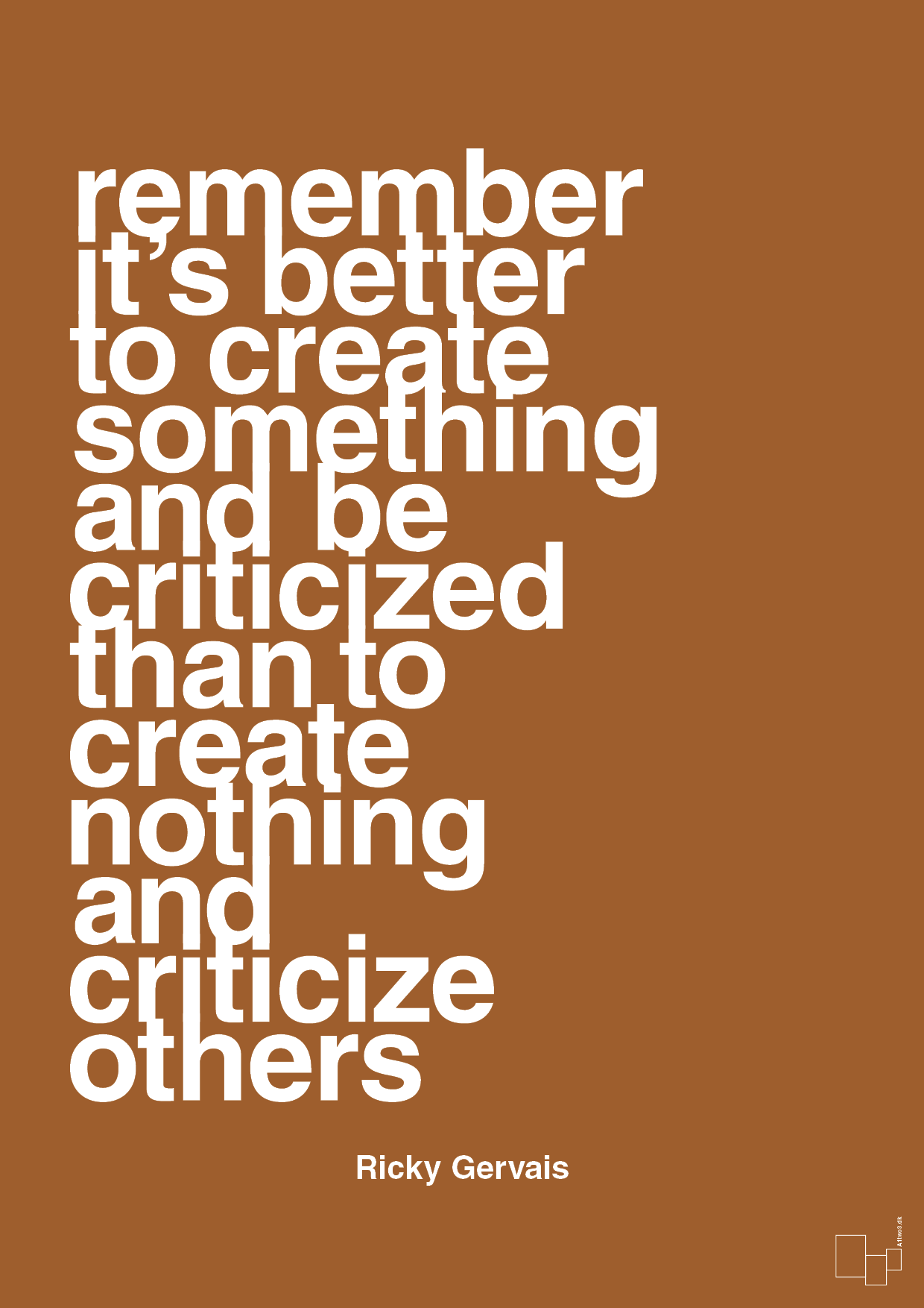 plakat: remember its better to create something and be criticized than create nothing and criticize others - cognac-Komiker-A1two3