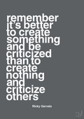 plakat: remember its better to create something and be criticized than create nothing and criticize others - graphic charcoal-Komiker-A1two3