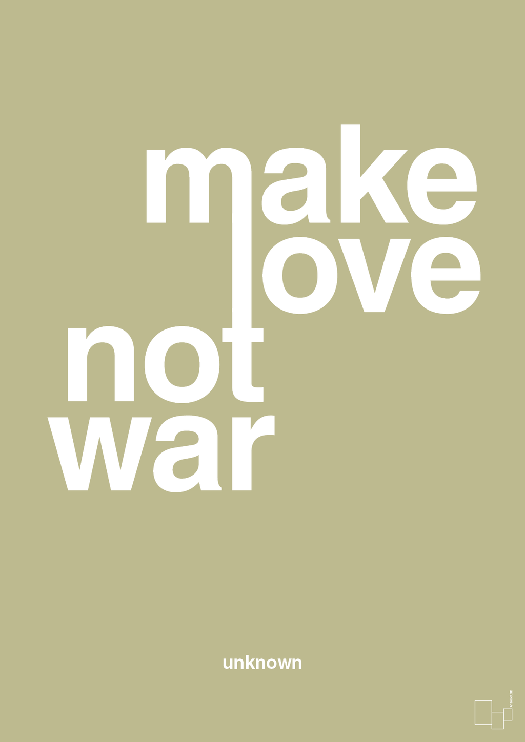 plakat: make love not war - back to nature-Unknown-A1two3