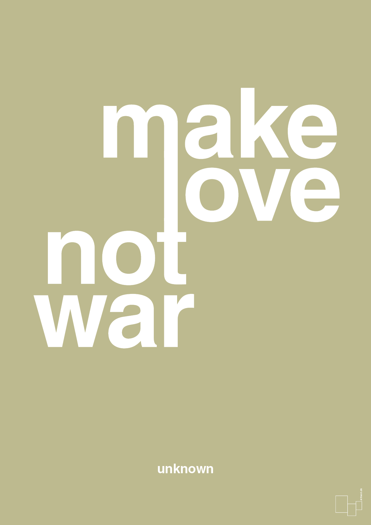 plakat: make love not war - back to nature-Unknown-A1two3