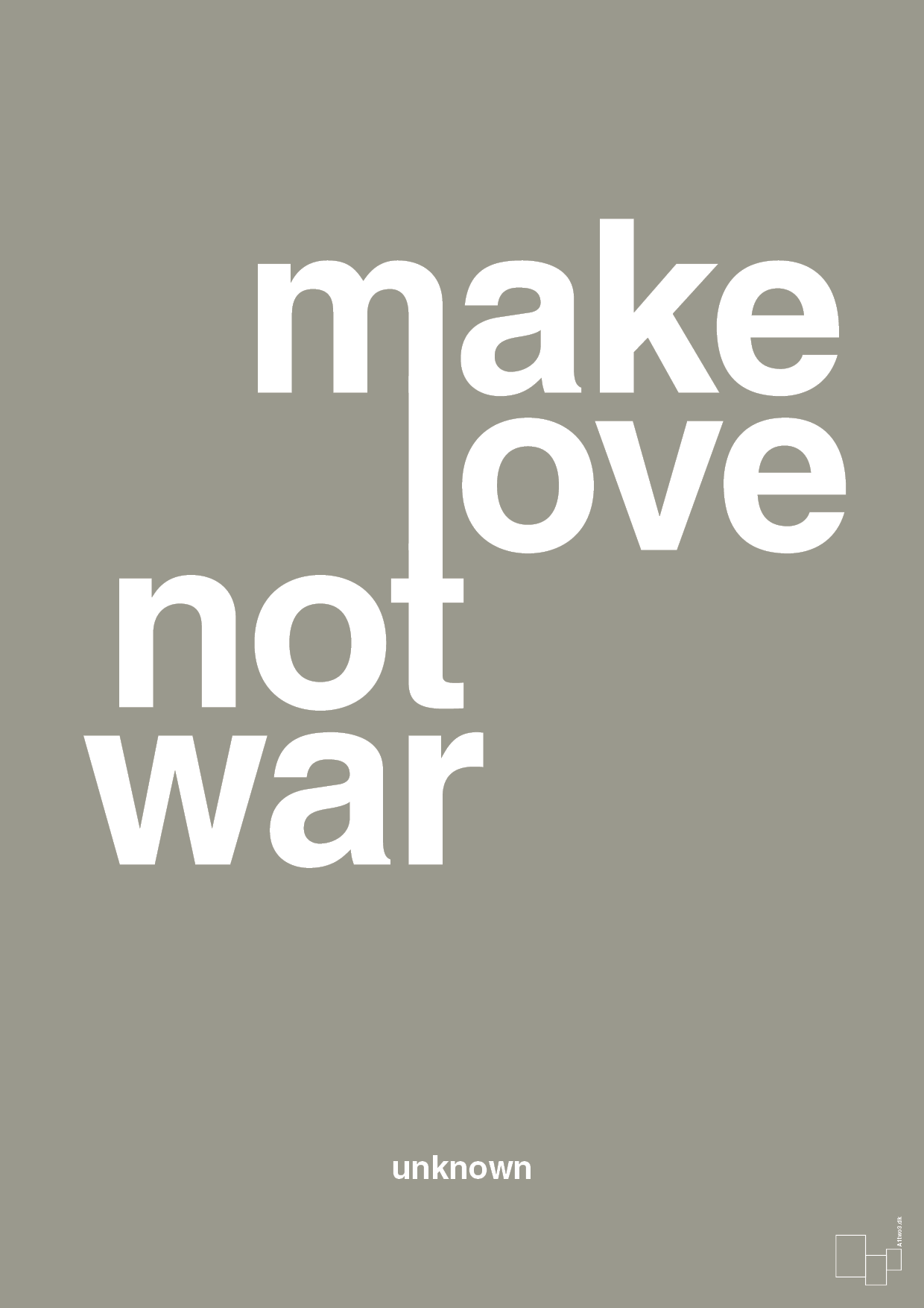 plakat: make love not war - battleship gray-Unknown-A1two3