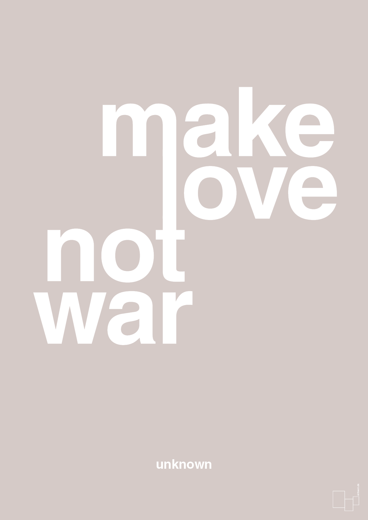 plakat: make love not war - broken beige-Unknown-A1two3