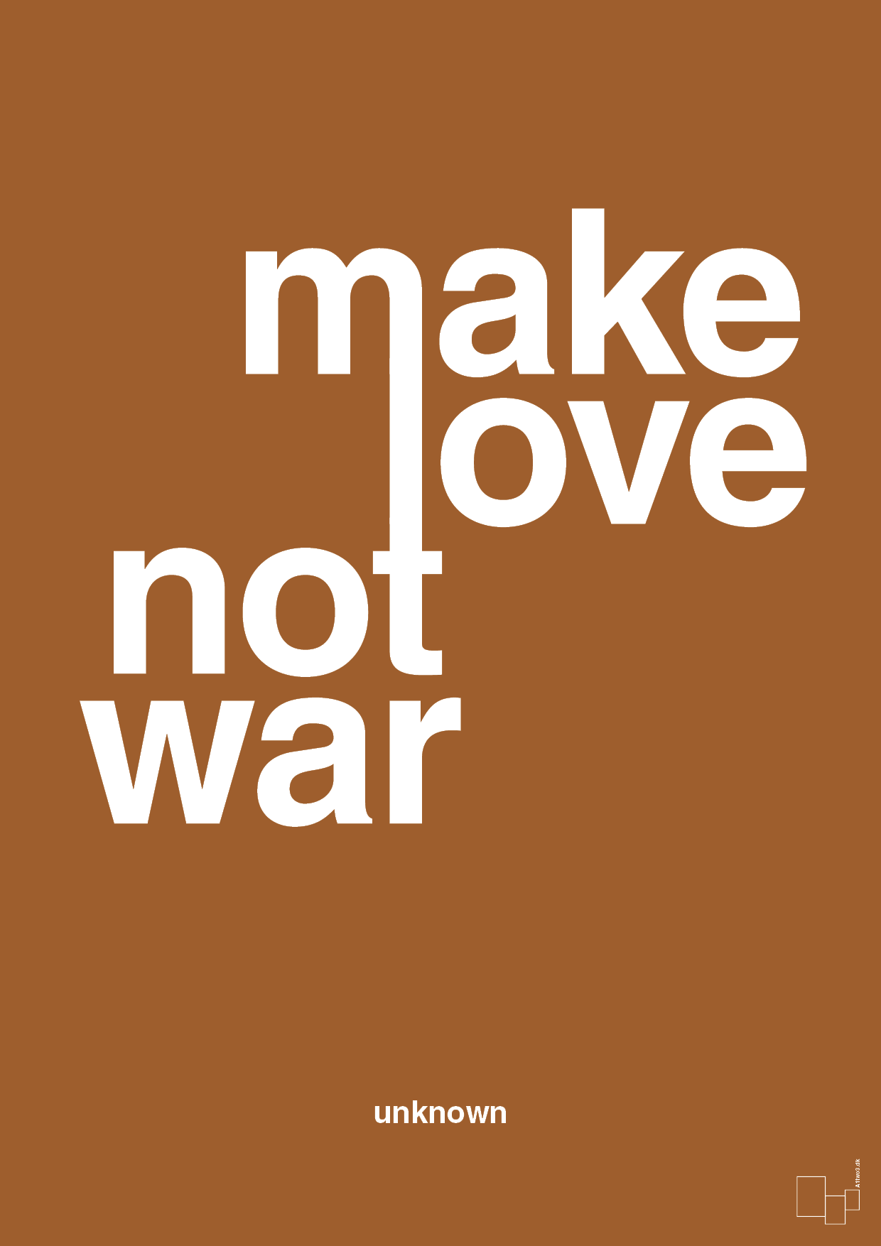 plakat: make love not war - cognac-Unknown-A1two3