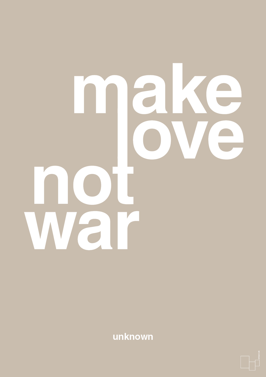 plakat: make love not war - creamy mushroom-Unknown-A1two3