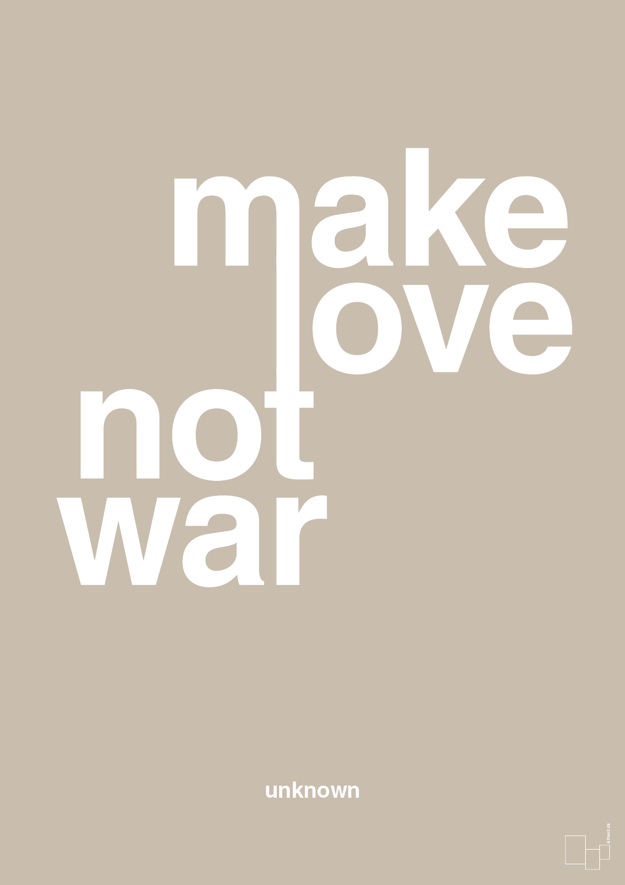 plakat: make love not war - creamy mushroom-Unknown-A1two3