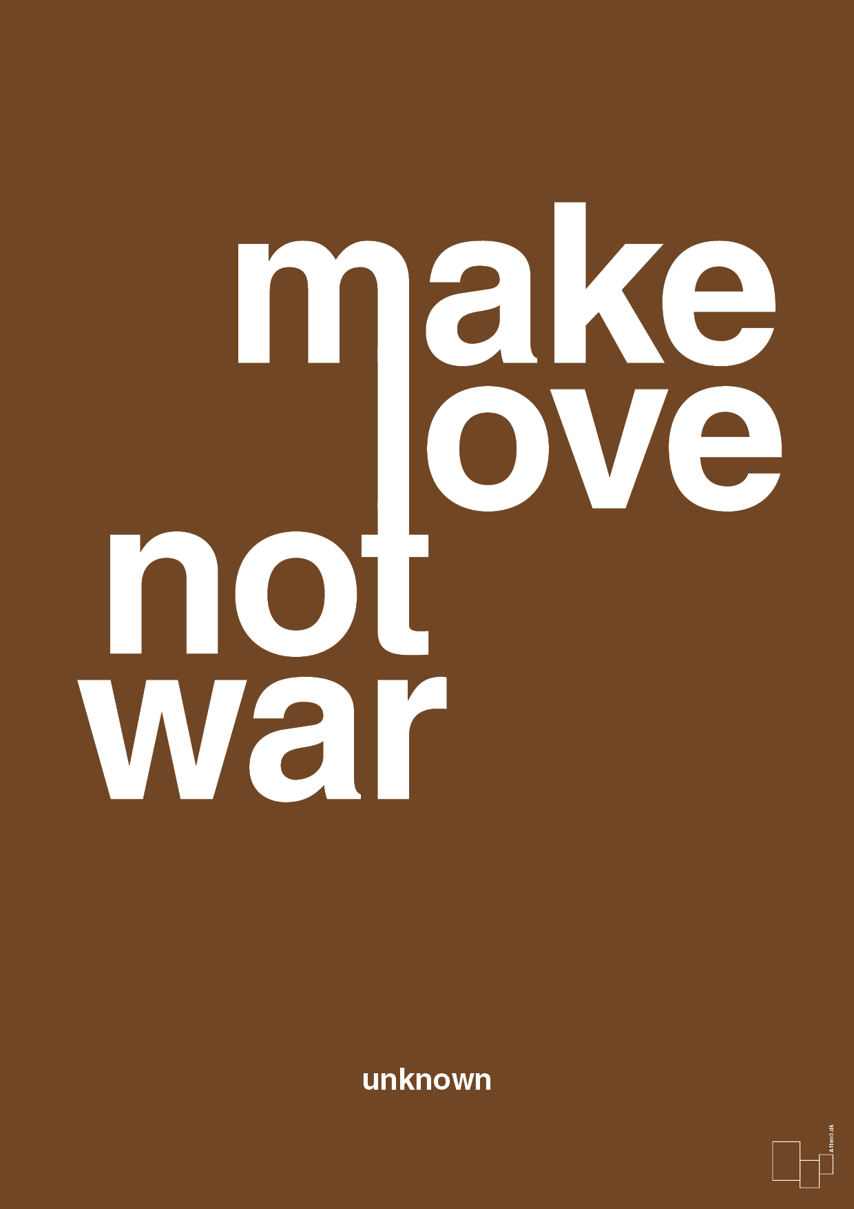 plakat: make love not war - dark brown-Unknown-A1two3