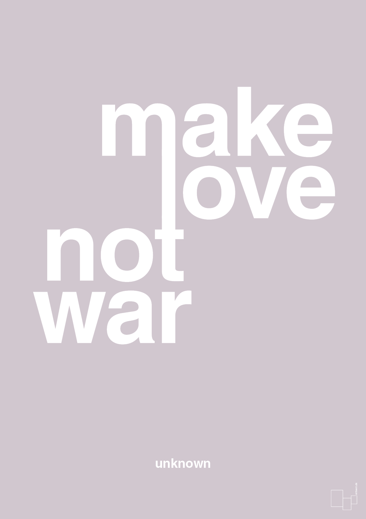 plakat: make love not war - dusty lilac-Unknown-A1two3
