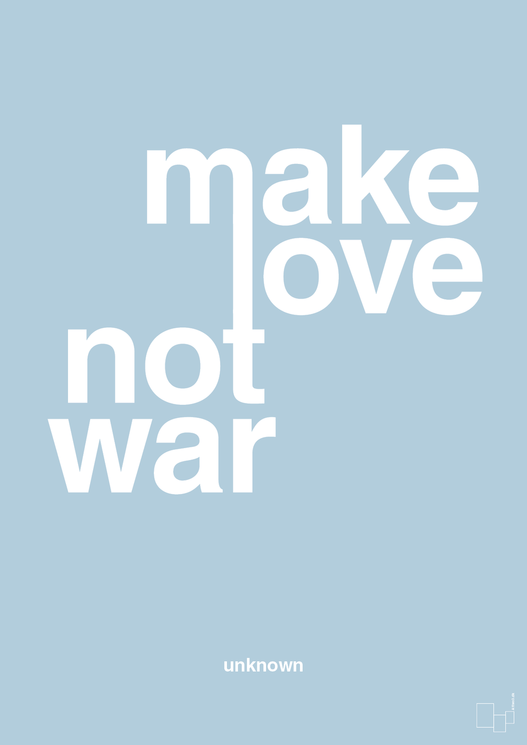 plakat: make love not war - heavenly blue-Unknown-A1two3