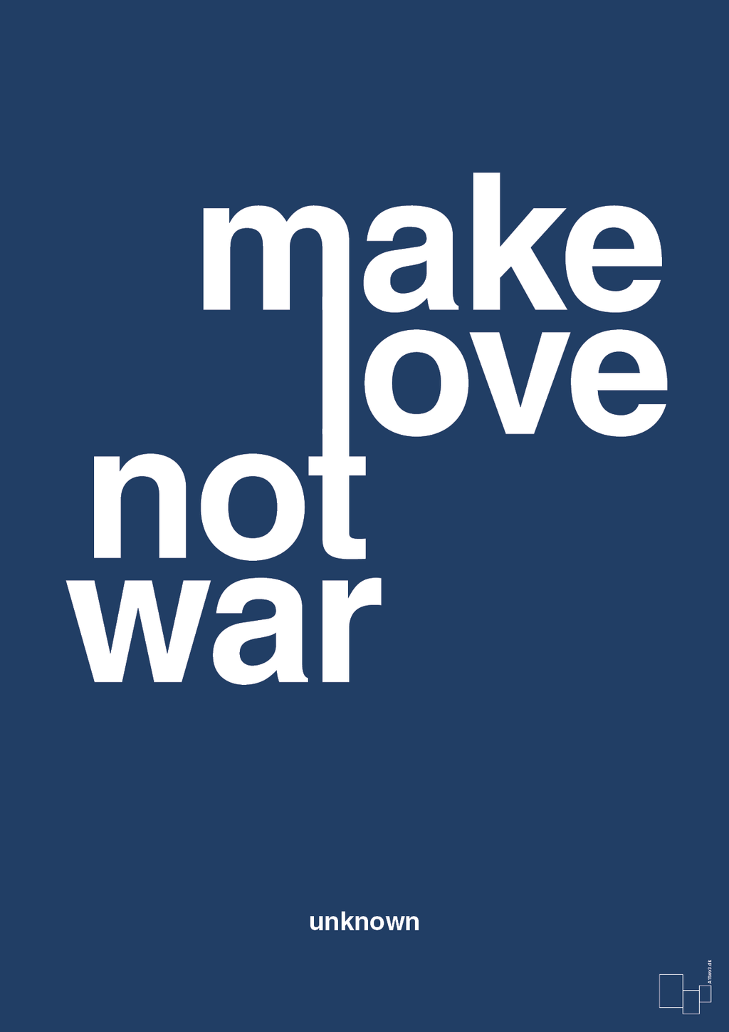 plakat: make love not war - lapis blue-Unknown-A1two3