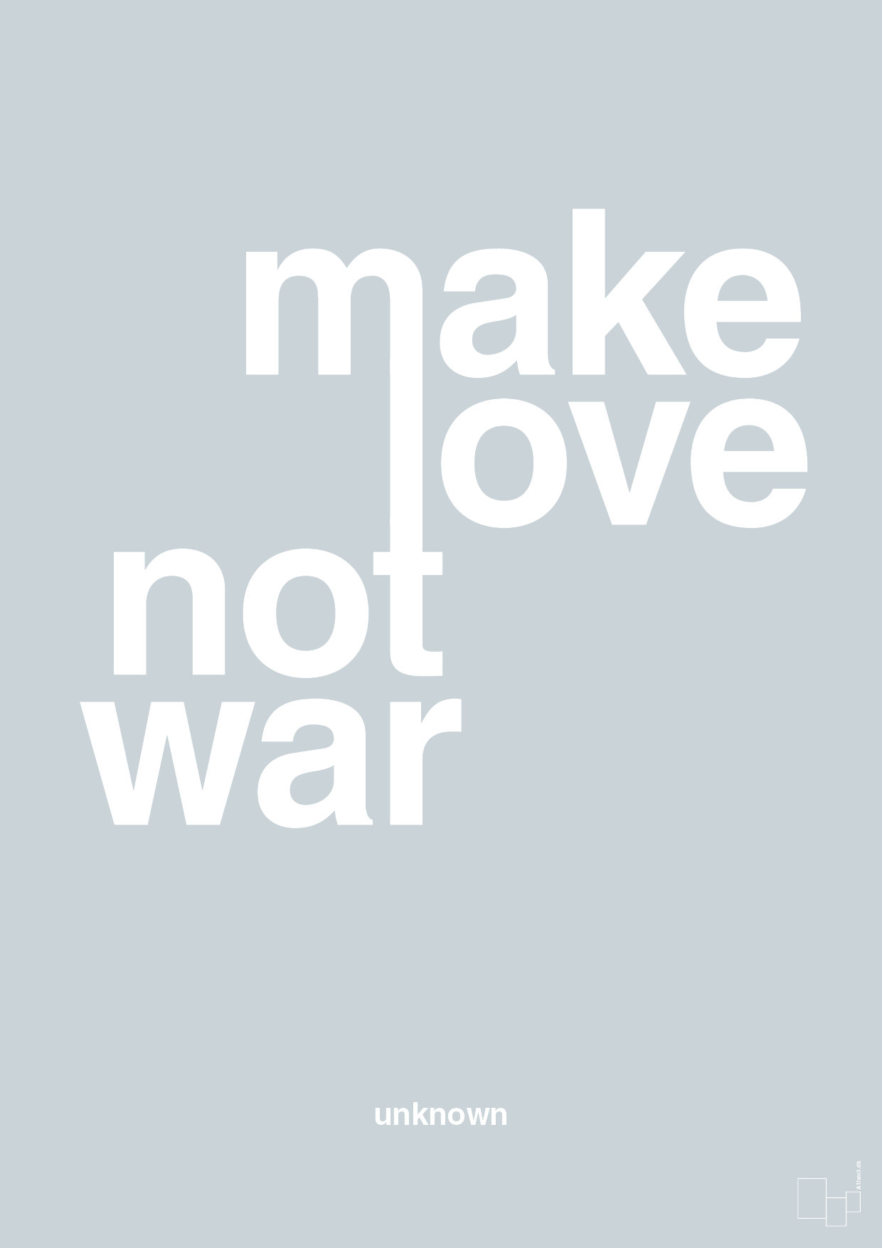 plakat: make love not war - light drizzle-Unknown-A1two3