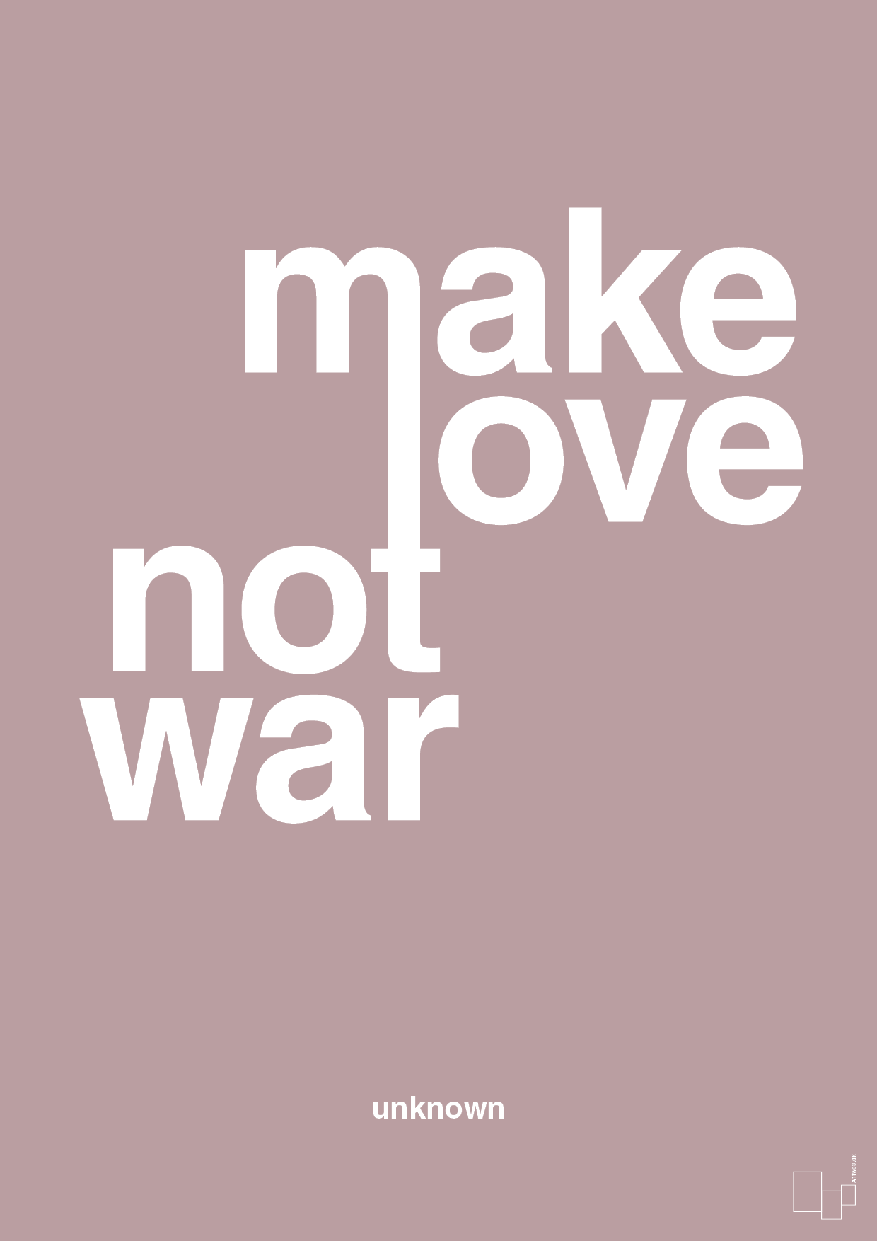 plakat: make love not war - light rose-Unknown-A1two3