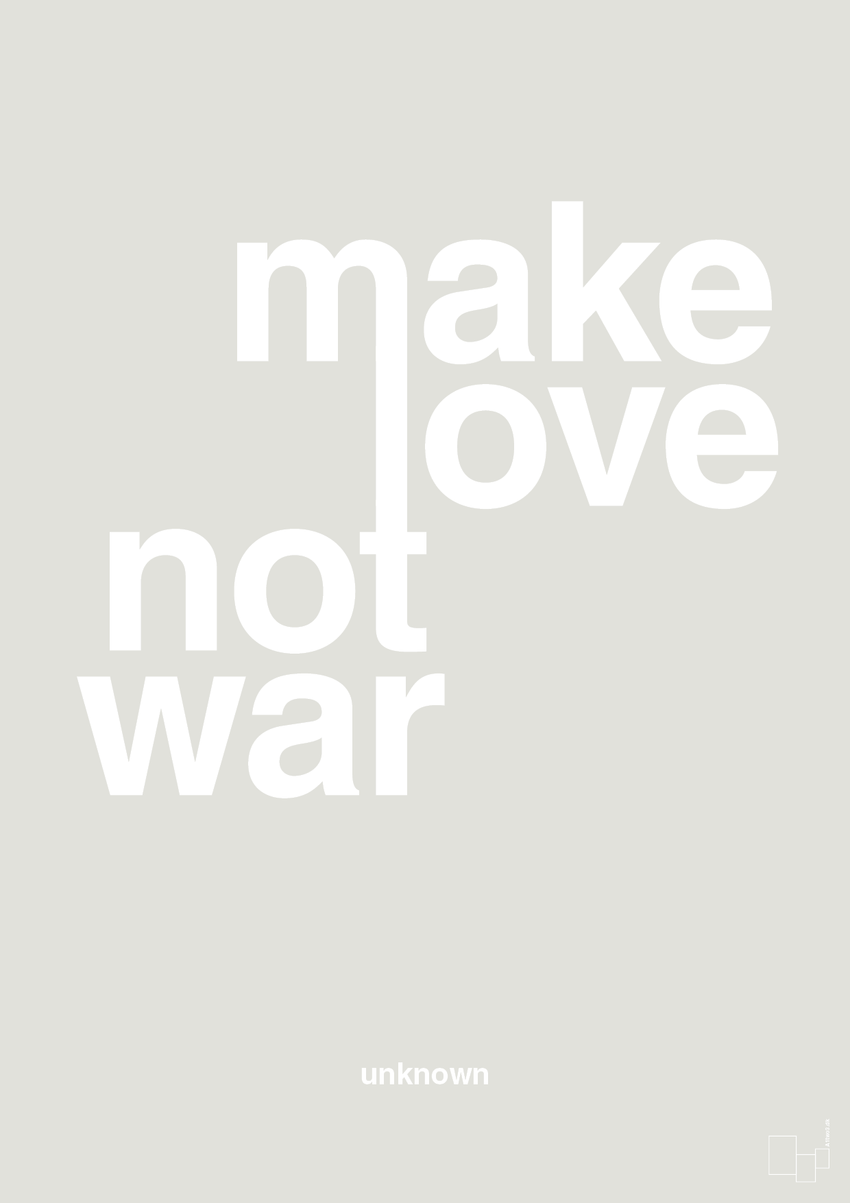 plakat: make love not war - painters white-Unknown-A1two3