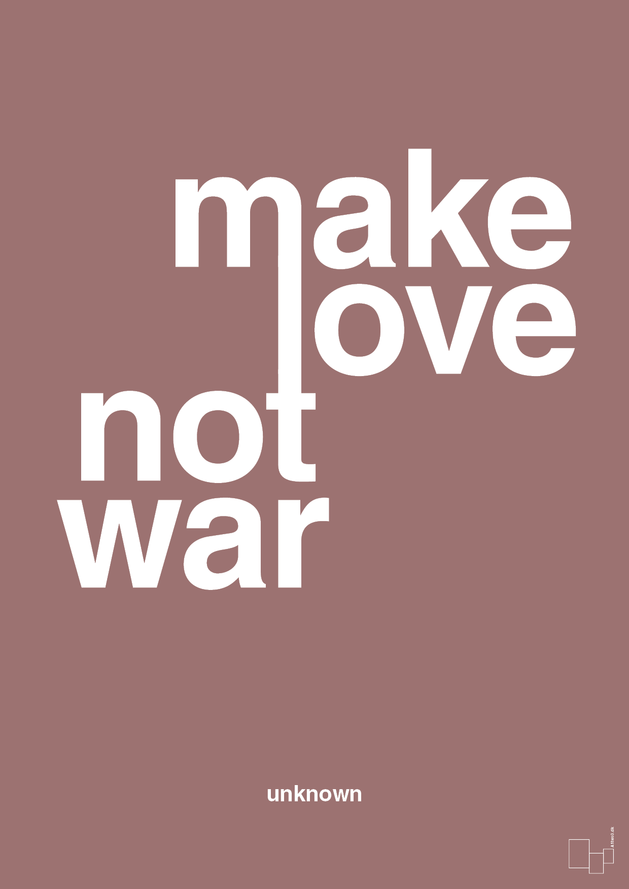 plakat: make love not war - plum-Unknown-A1two3