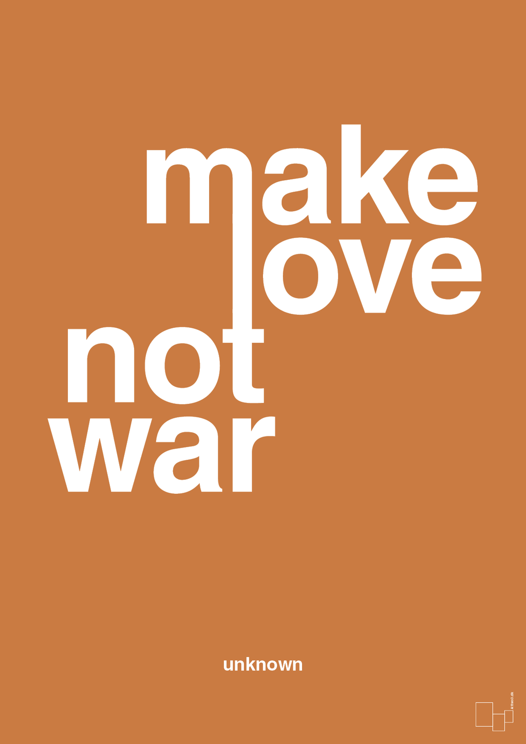 plakat: make love not war - rumba orange-Unknown-A1two3