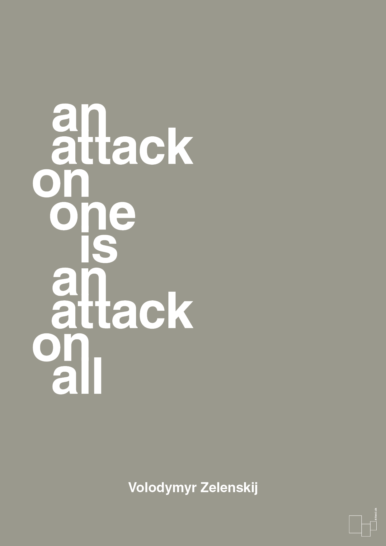 plakat: an attack on one is an attack on all - battleship gray-Politikker-A1two3