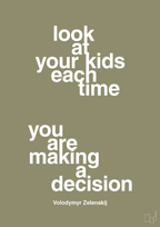 plakat: look at your kids each time you are making a decision - misty forrest-Politikker-A1two3