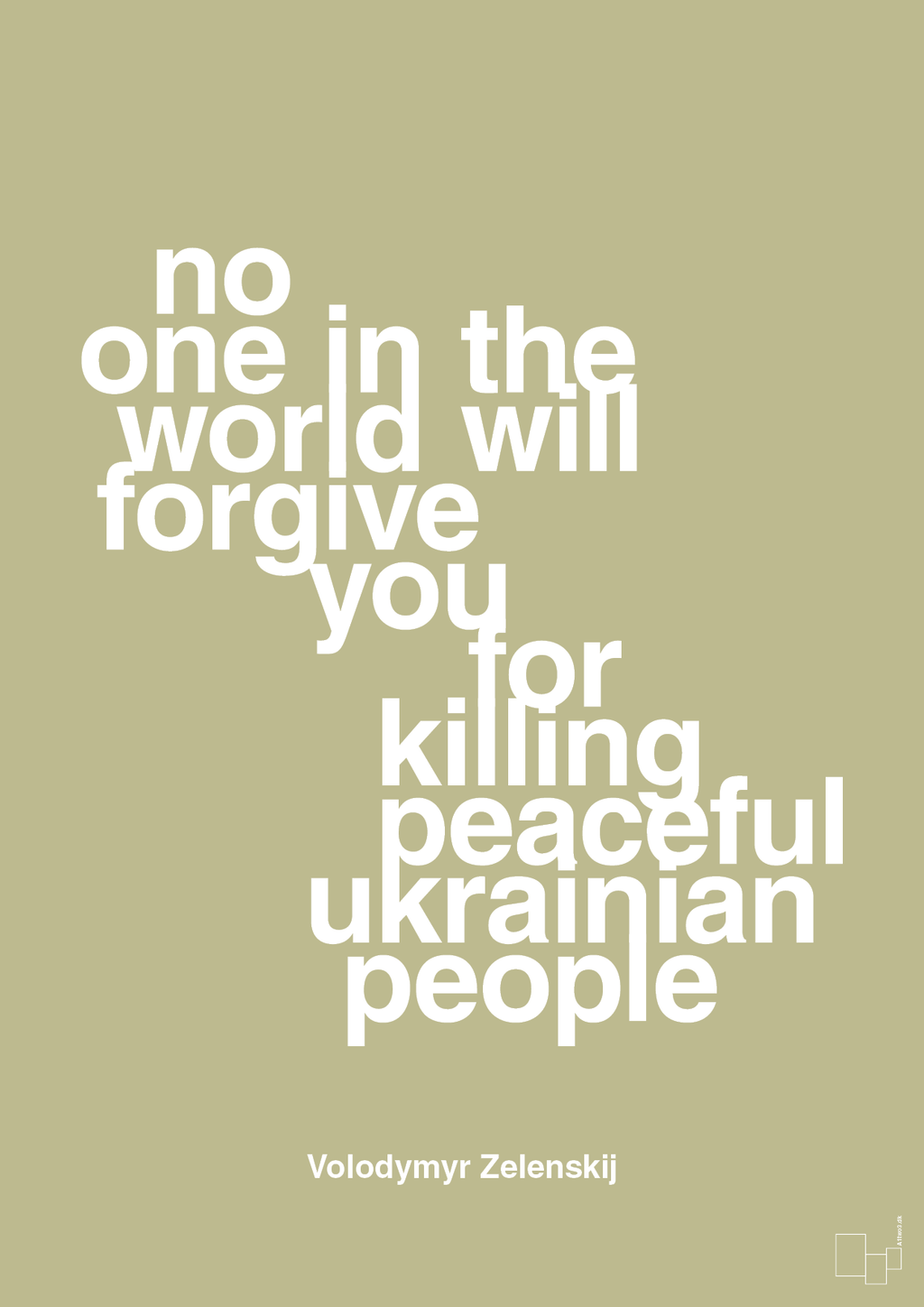 plakat: no one in the world will forgive you for killing peaceful ukrainian people - back to nature-Politikker-A1two3