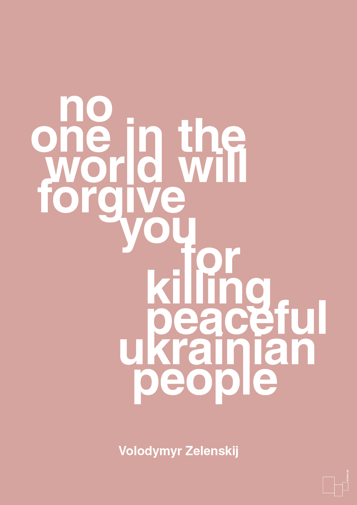 plakat: no one in the world will forgive you for killing peaceful ukrainian people - bubble shell-Politikker-A1two3