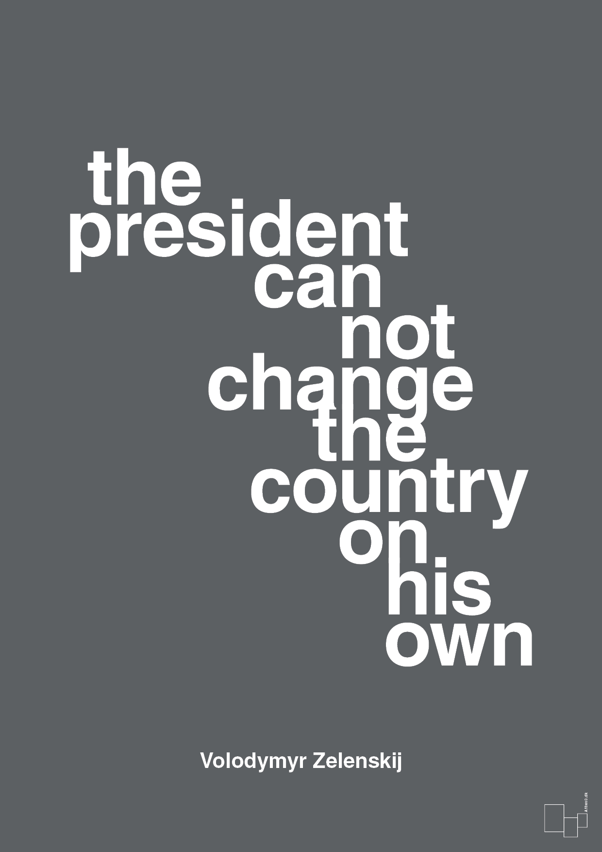 plakat: the president can not change - graphic charcoal-Politikker-A1two3