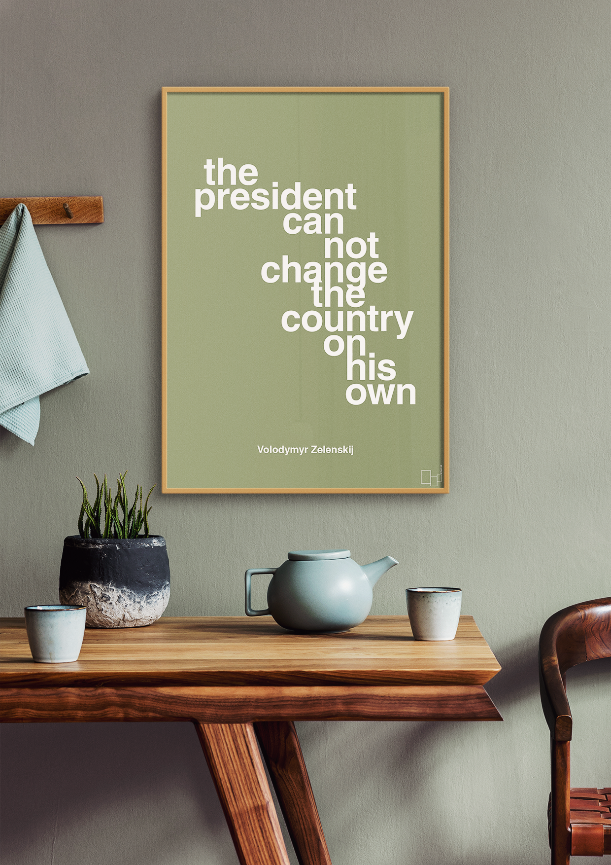 plakat: the president can not change - graphic charcoal-Politikker-A1two3