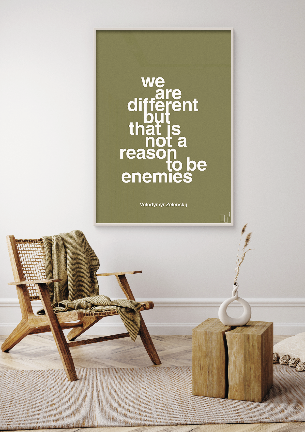plakat: we are different but that is not a reason to be enemies - graphic charcoal-Politikker-A1two3