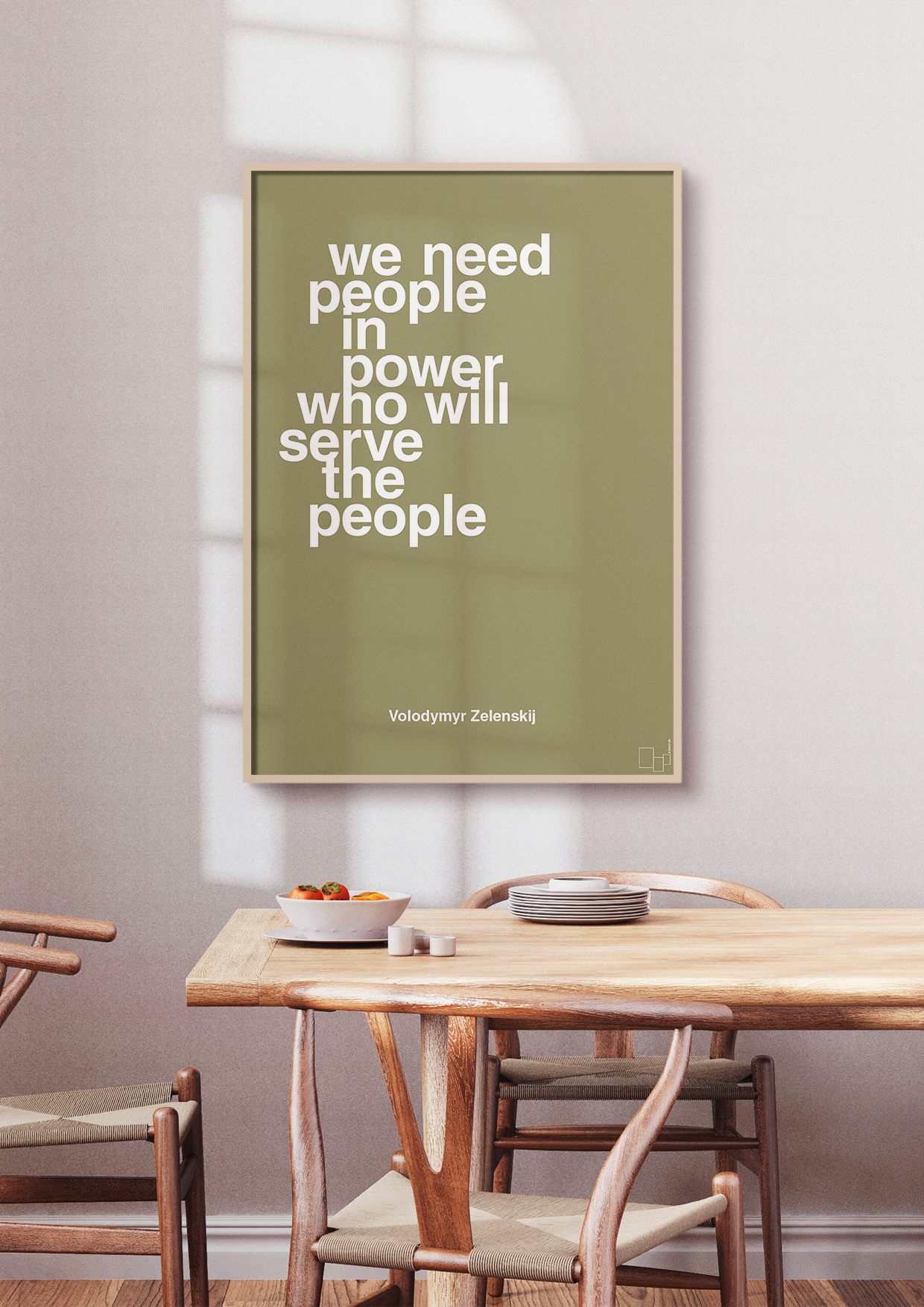plakat: we need people in power who will serve the people - graphic charcoal-Politikker-A1two3