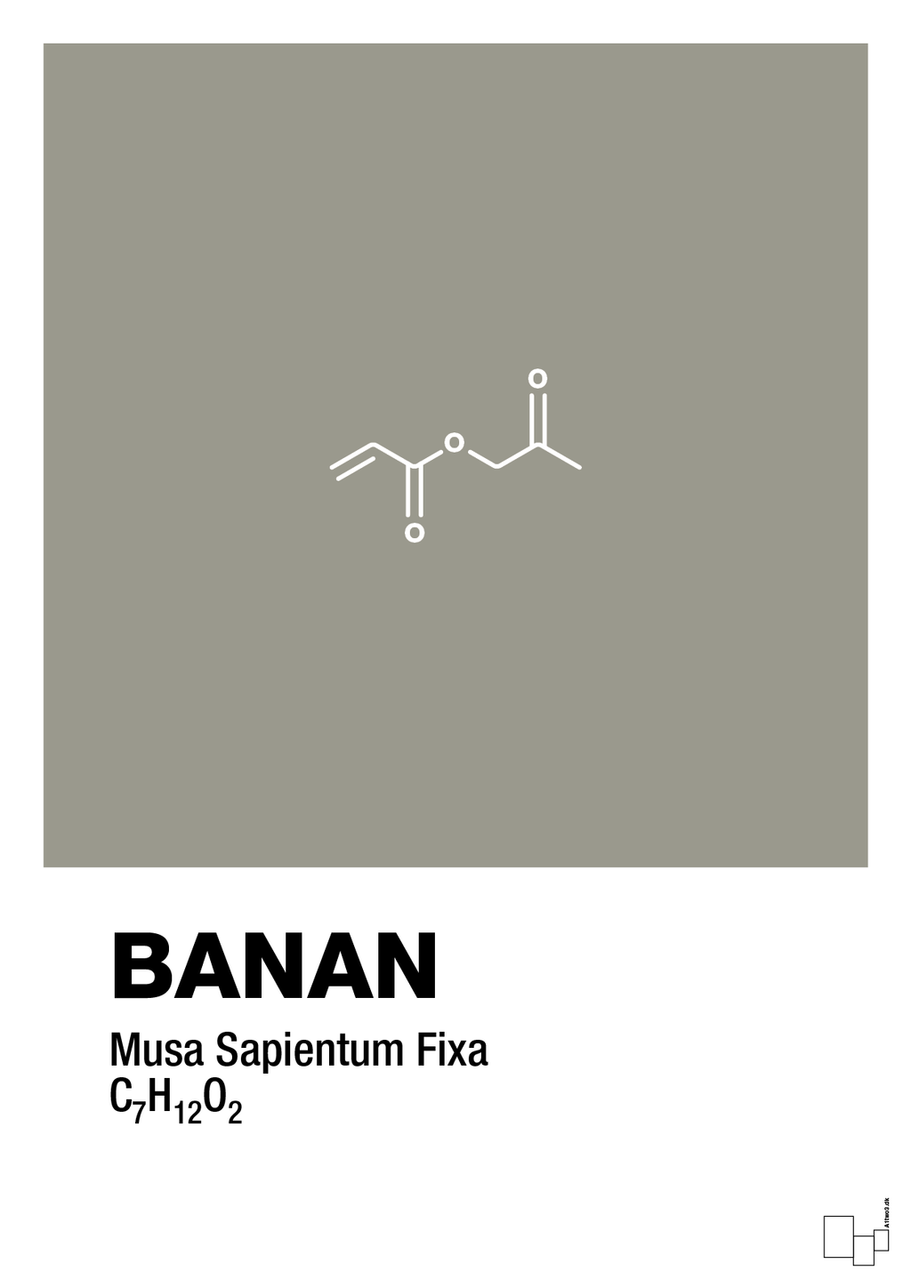 plakat: banan - battleship gray-Kemi-A1two3