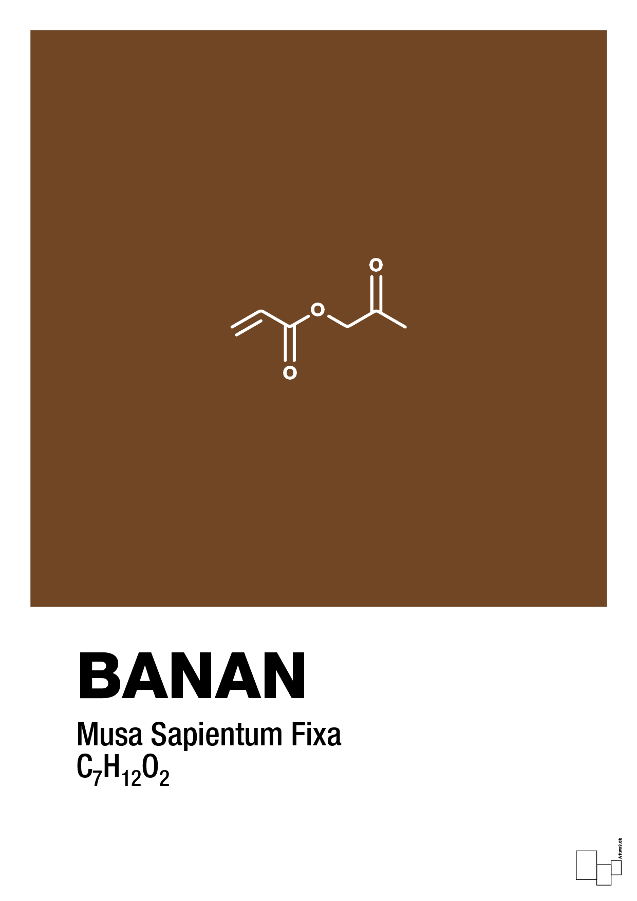 plakat: banan - dark brown-Kemi-A1two3