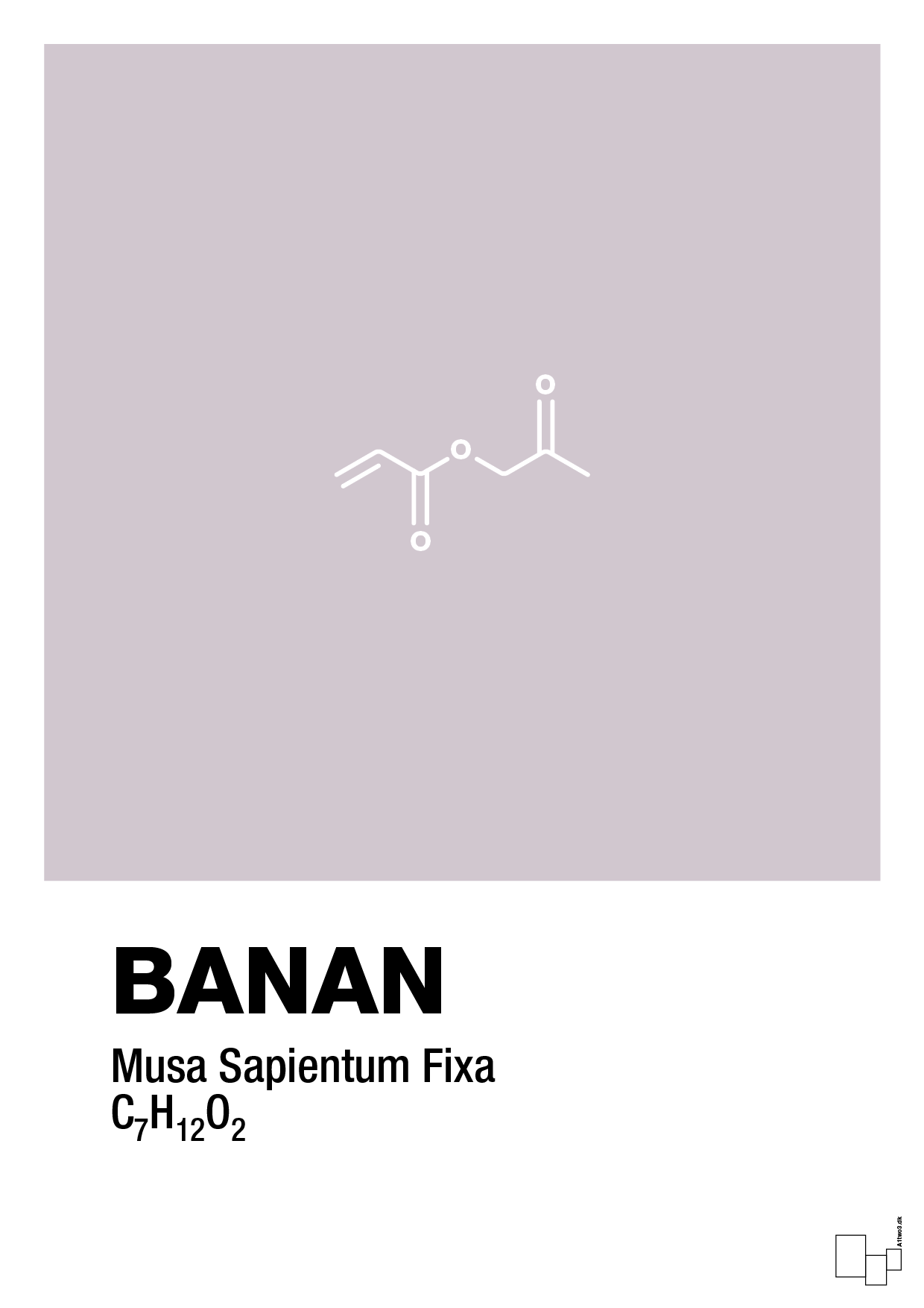plakat: banan - dusty lilac-Kemi-A1two3