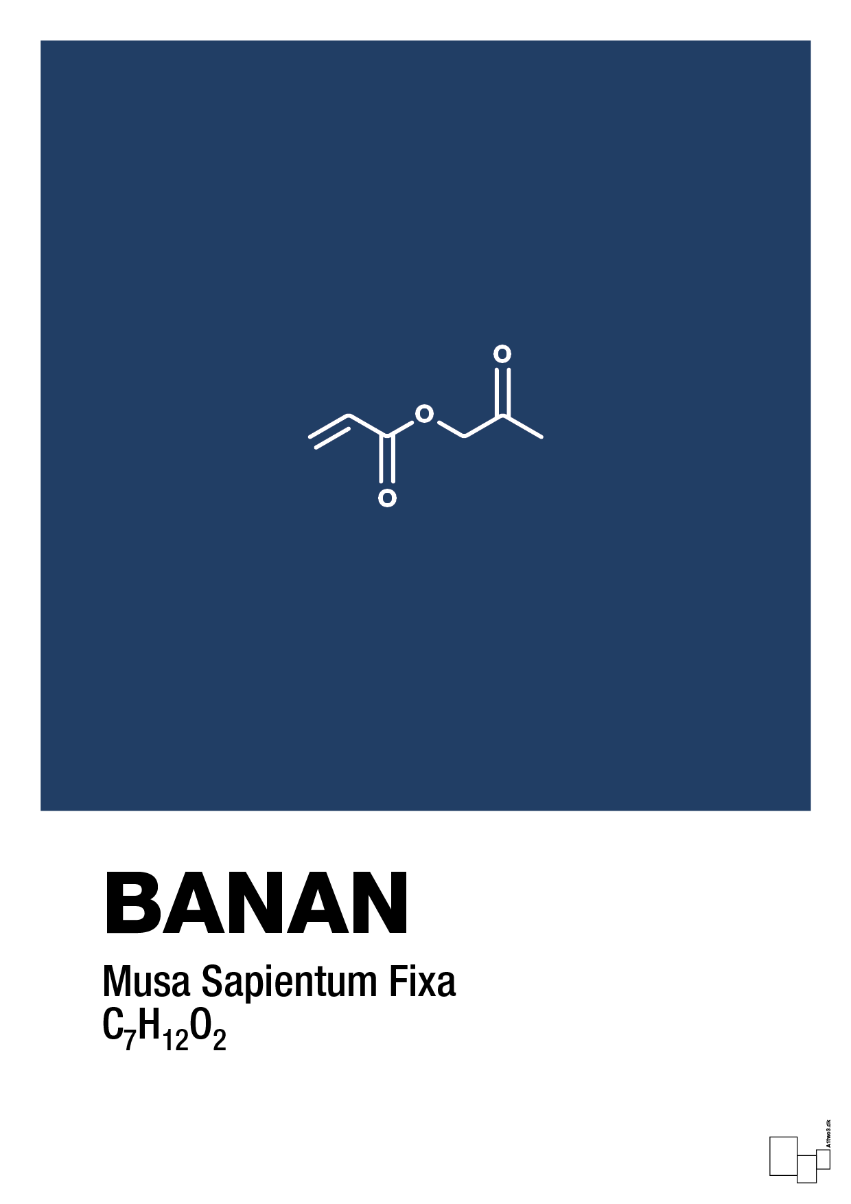 plakat: banan - lapis blue-Kemi-A1two3