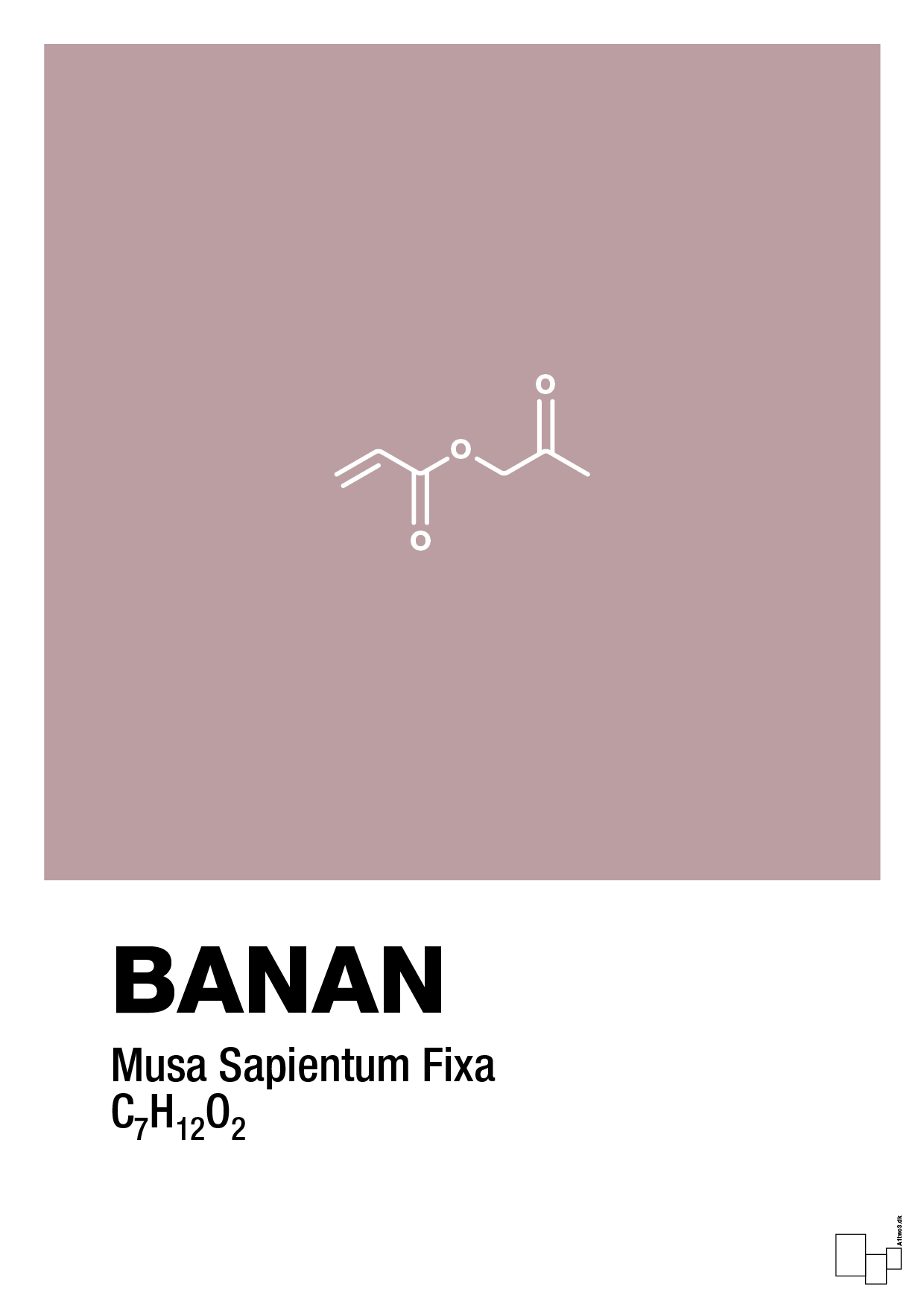 plakat: banan - light rose-Kemi-A1two3