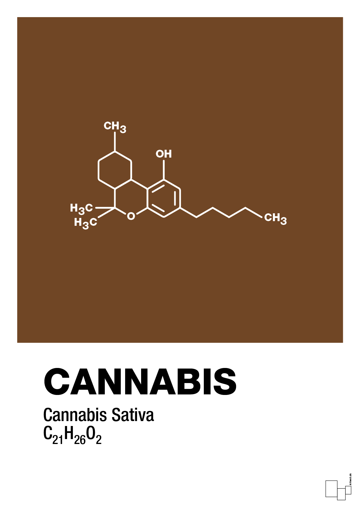plakat: cannabis - dark brown-Kemi-A1two3