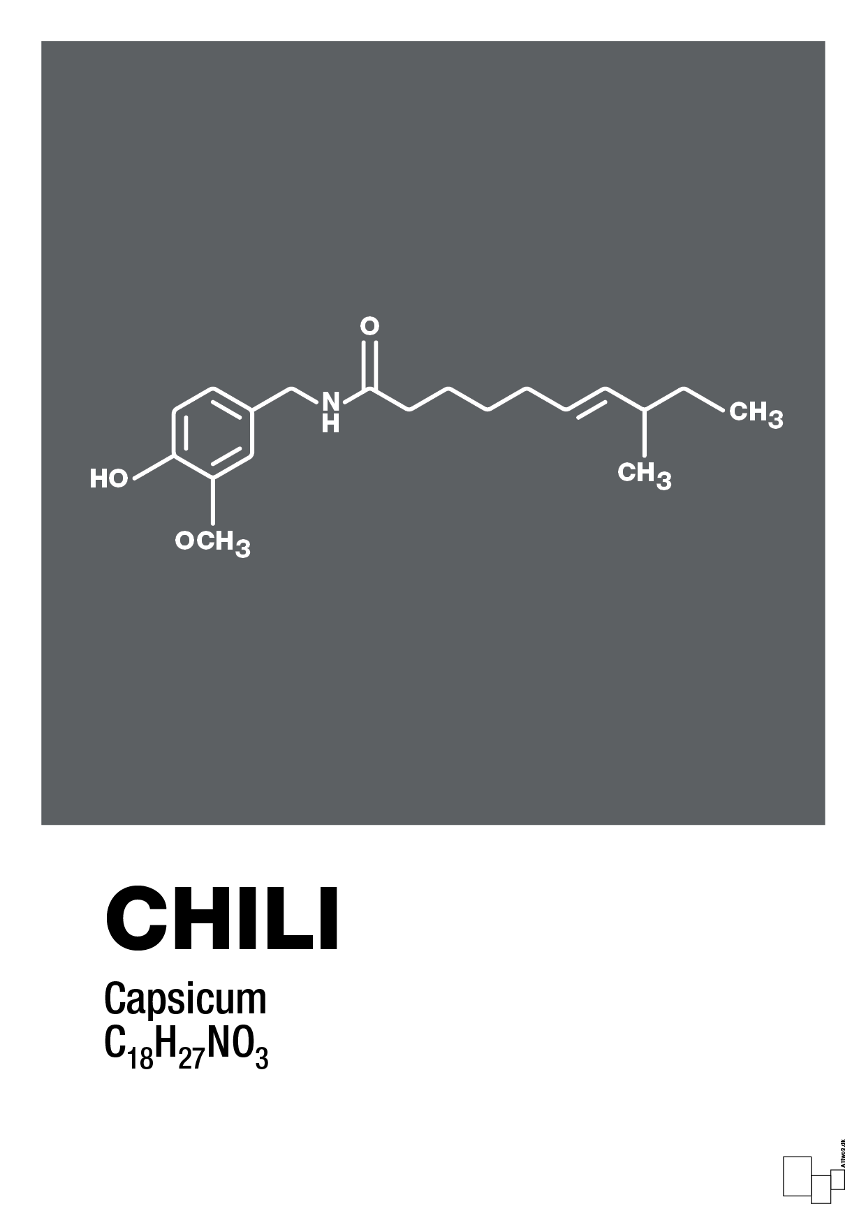 plakat: chili - graphic charcoal-Kemi-A1two3