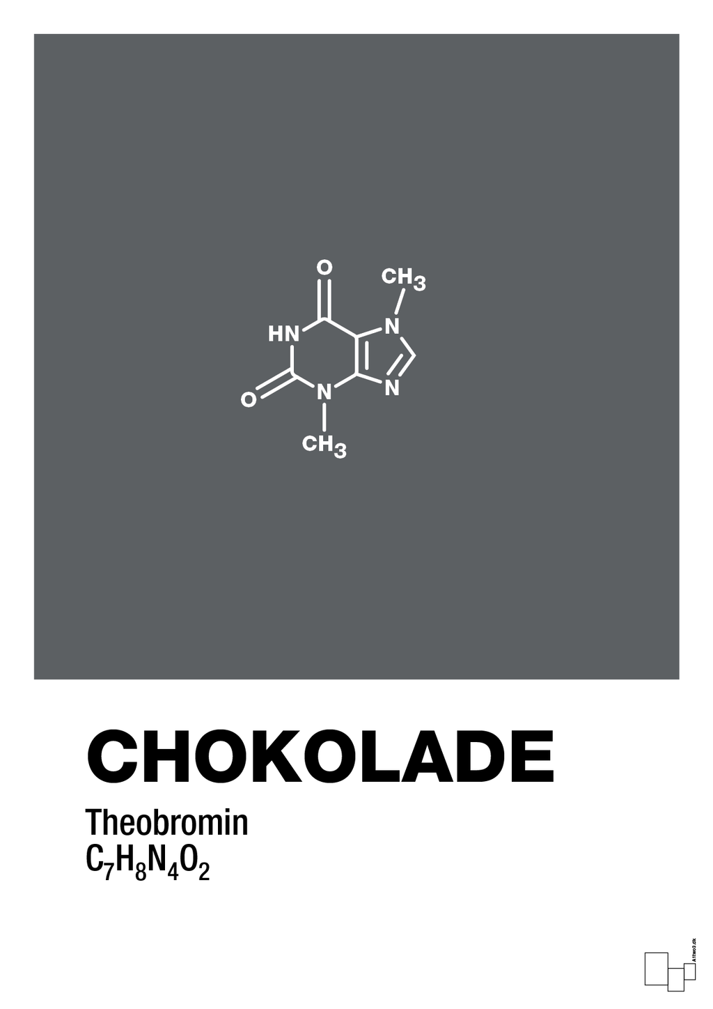 plakat: chokolade - graphic charcoal-Kemi-A1two3