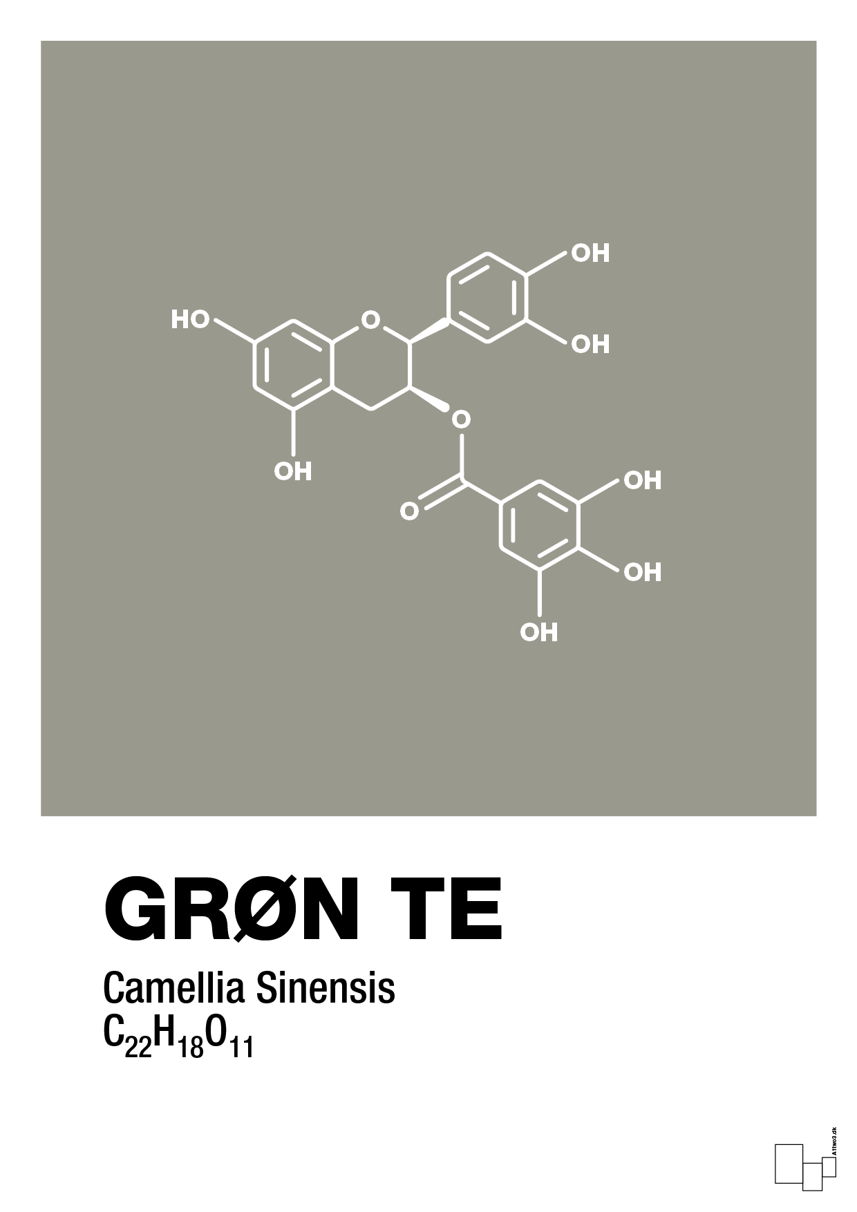 plakat: grøn te - battleship gray-Kemi-A1two3
