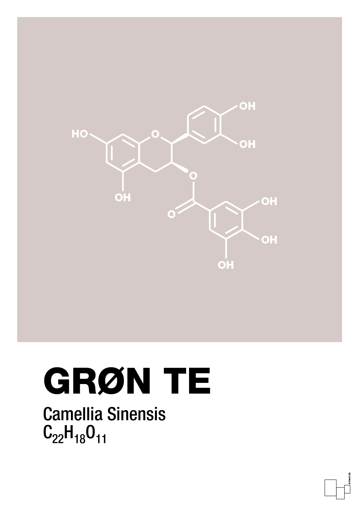 plakat: grøn te - broken beige-Kemi-A1two3