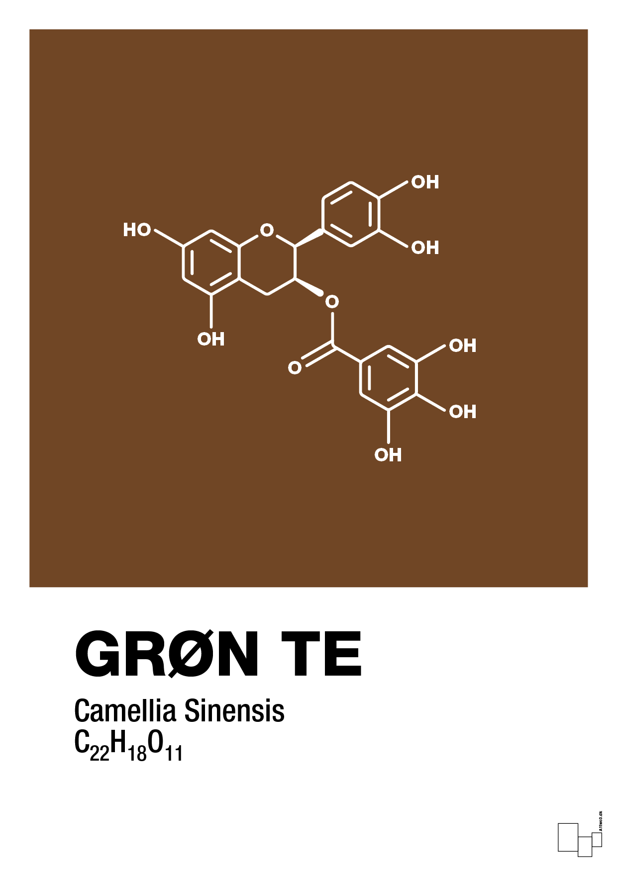 plakat: grøn te - dark brown-Kemi-A1two3