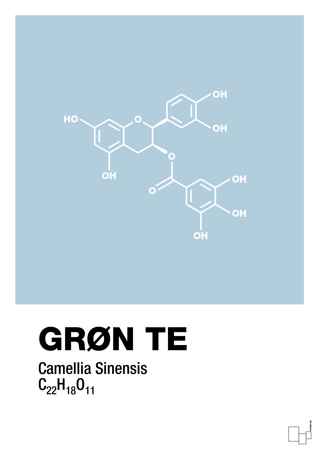 plakat: grøn te - heavenly blue-Kemi-A1two3