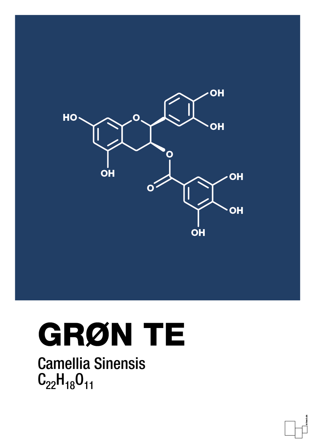 plakat: grøn te - lapis blue-Kemi-A1two3