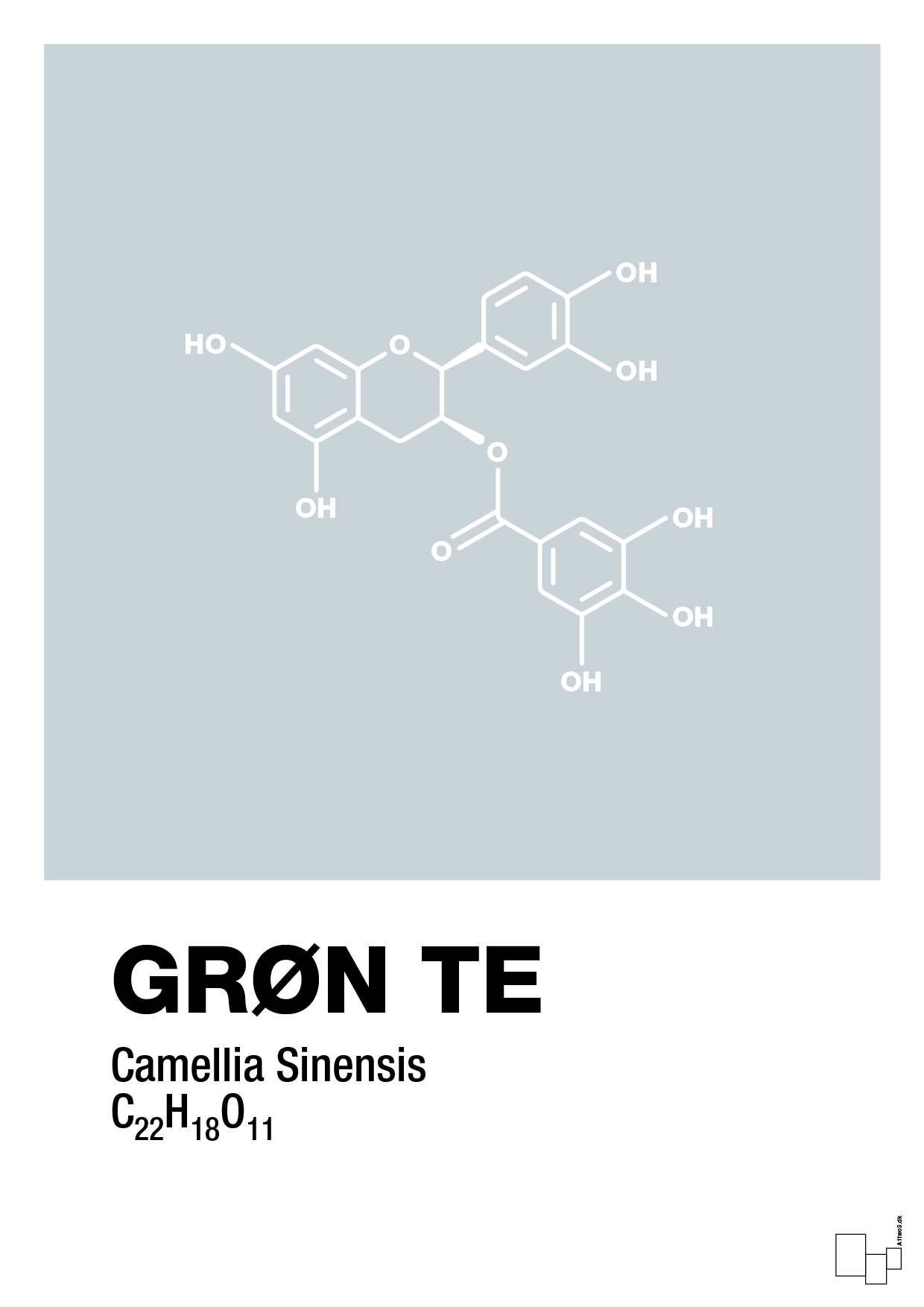 plakat: grøn te - light drizzle-Kemi-A1two3